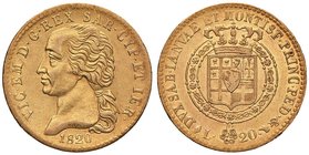 Vittorio Emanuele I (1814-1821) 20 Lire 1820 - Nomisma 512 AU R
Grading/Stato:BB