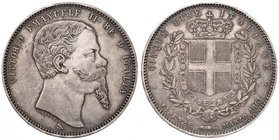 Vittorio Emanuele II (1861-1878) 5 Lire 1861 F - Nomisma 877 AG RR Ex Nomisma 46, lotto 1743 
Grading/Stato:BB/SPL