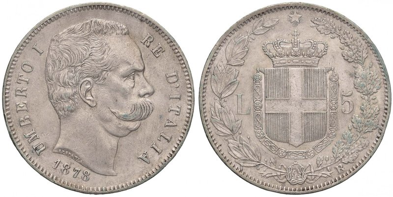 Umberto I (1878-1900) 5 Lire 1878 - Nomisma 992 AG R Sigillato senza indicazione...