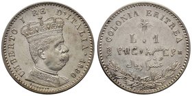 Umberto I (1878-1900) Eritrea - Lira 1890 - Pag. 634; Mont. 84 AG R Sigillato col cartellino dell’asta InAsta n. 32, lotto 1727, con conservazione SPL...