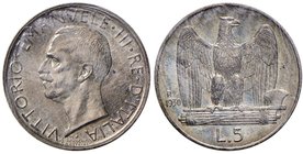 Vittorio Emanuele III (1900-1946) 5 Lire 1930 - Nomisma 1138; Pag. 713; Mont. 125 AG Sigillato qFDC/FDC “bella patina”
Grading/Stato:qFDC/FDC