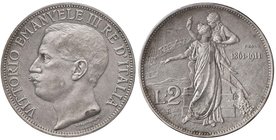 Vittorio Emanuele III (1900-1946) 2 Lire 1911 Cinquantenario Prova sabbiata - Nomisma P34; P.P. 239 AG (g 10,00) RRR
Grading/Stato:FDC