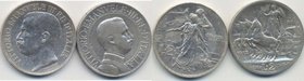 Vittorio Emanuele III (1900-1946) 2 Lire 1911 Cinquantenario, 1912 - AG Lotto di due monete
Grading/Stato:qBB-BB+