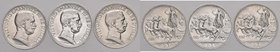 Vittorio Emanuele III (1900-1946) Lira 1915, 1916, 1917 - AG Lotto di tre monete, il 1915 è lucidato 
Grading/Stato:SPL-FDC