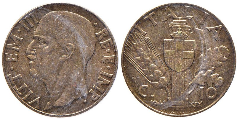 Vittorio Emanuele III (1900-1946) 10 Centesimi 1941 - Nomisma 1335 BR Dall’asta ...