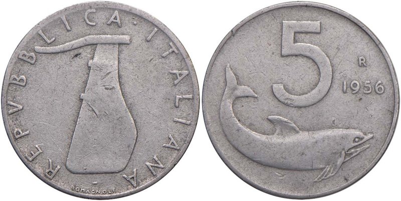 REPUBBLICA ITALIANA (1946-) 5 Lire 1956 - IT R Sigillato col cartellino dell’ast...