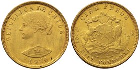 CILE 100 Pesos 1926 - Fr. 54 AU (g 20,32)
Grading/Stato:BB+