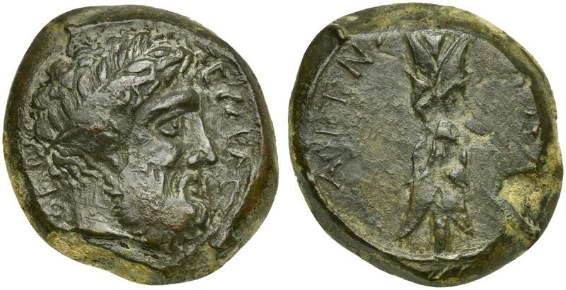 Sicily, Aitna, Bronze struck under Timoleon's Symmachy (?), Bronze, ca. 340-330 ...
