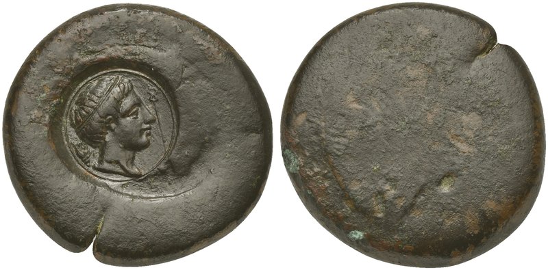 Sicily, Akragas, Countermarked Hemilitron, ca. 400 BC
AE (g 17,37; mm 27; h 12)...