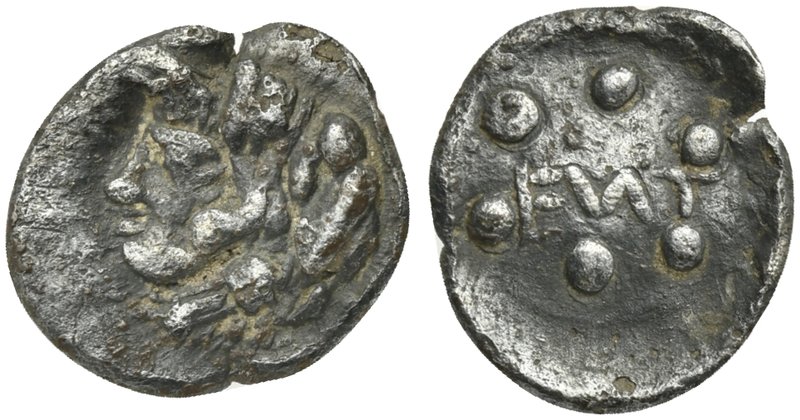 Sicily, Entella, Hemilitron, 5th - 4th century BC
AR (g 0,28; mm 9; h 9)
Head ...