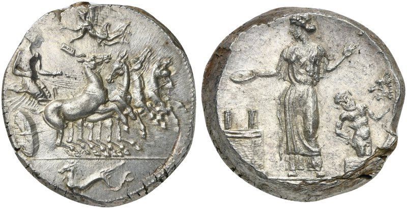Sicily, Himera, Tetradrachm signed by MAI, ca. 409-407 BC
AR (g 17,33; mm 25; h...