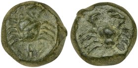 Sicily, Lopadusa, Bronze, 2nd century BC
AE (g 5,86; mm 16; h 11)
Crab; below, Punic letter, Rv. Crab; below, Punic letter. CNS 5.
Rare. Green pati...
