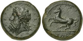 Sicily, Syracuse, Dilitron struck under Timoleon and the Third Democracy, ca. 344-317 BC
AE (g 19,73; mm 27; h 1)
ΖΕΥΣ ΕΛΕΥΘΕΡΙΟΣ, laureate head of ...