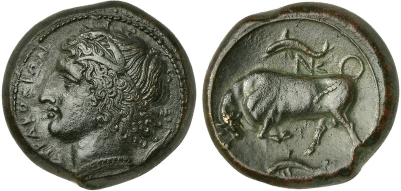 Sicily, Syracuse, Hemilitron struck under Agathokles, ca. 317-289 BC
AE (g 10,7...
