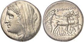 Sicily, Syracuse, 16 Litrai struck under Hiero II, ca. 270-215 BC
AR (g 14,05; mm 27; h 10)
Veiled head of Philistis l., Rv. BAΣIΛIΣΣAΣ, Nike drivin...