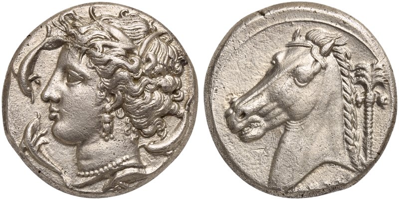 The Carthaginians in the Mediterranean, Sicily, Uncertain mint, Tetradrachm, ca....