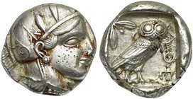 Athens, eastern-contemporary imitation of a Tetradrachm, 5th - 4th century BC
AR (g 17,18; mm 23; h 10)
Head of Athena r., wearing crested Attic hel...