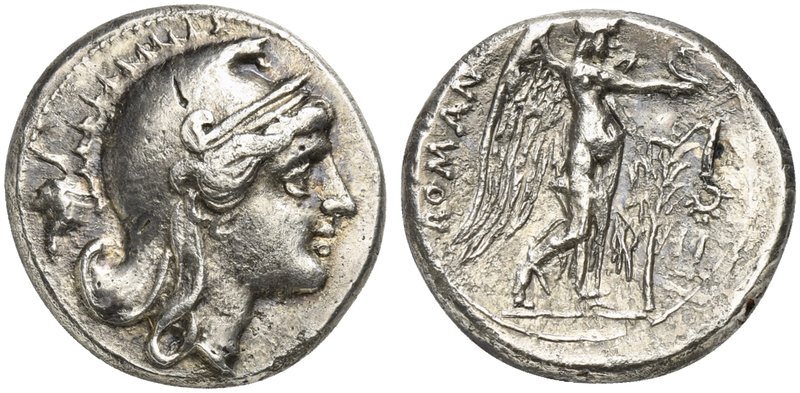 Anonymous, Didrachm, Neapolis or Rome, 265-242 BC
AR (g 5,13; mm 19; h 4)
Head...