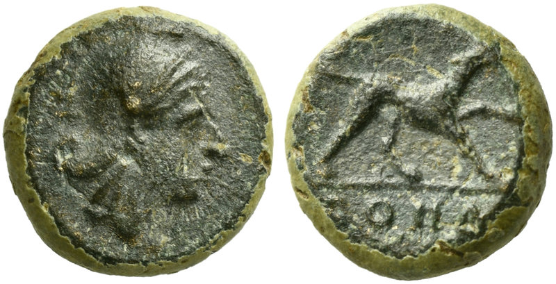 Anonymous, Half Litra, Rome, ca. 234-231 BC
AE (g 1,65; mm 10; h 11)
Head of R...