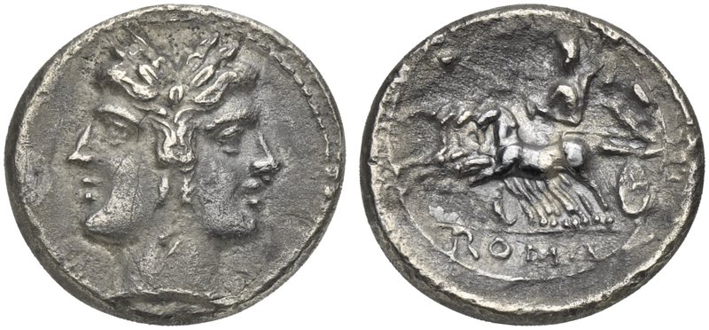 Anonymous, Drachm - Half Quadrigatus, Rome, from 269 BC
AR (g 2,99; mm 17; h 7)...