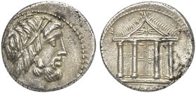 M. Volteius M.f., Denarius, Rome, 78 BC
AR (g 3,94 ; mm 17; h 6)
Laureate head of Jupiter r., Rv. Jupiter Capitoline temple; below, M VOLTEI M F. Cr...