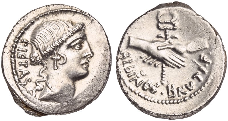 D. Junius Brutus Albinus, Denarius, Rome, 48 BC
AR (g 3,95; mm 20; h 5)
Head o...