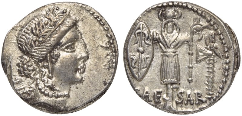 C. Julius Caesar, Denarius, Mint moving with Caesar, 13 July 48-47 BC
AR (g 4,0...
