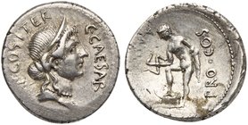 C. Julius Caesar and A. Allienus, Denarius, Sicily, 47 BC
AR (g 4,05; mm 19; h 9)
Diademed and draped bust of Venus r.; around, C CAESAR IMP COS ITE...