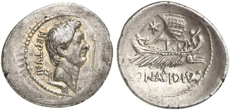 Sextus Pompeius and Q. Nasidius, Denarius, Mint moving with Pompeius, 44-43 BC
...