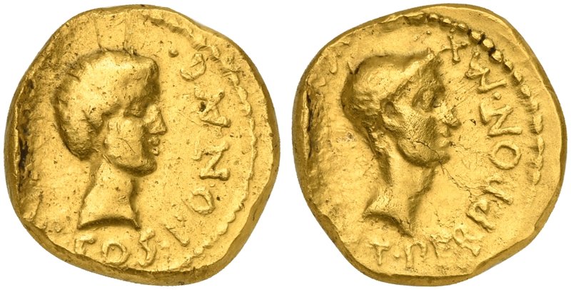 C. Caesar Octavianus, Aureus, Gallia Cisalpina, 43 BC
AV (g 7,89; mm 17; h 6)
...