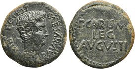 Augustus (27 BC - AD 14), As struck under P. Carisius, legatus pro praetore, Spain: Emerita, ca. 25-23 BC
AE (g 14,63; mm 26; h 5)
CAESAR AVG - TRIB...