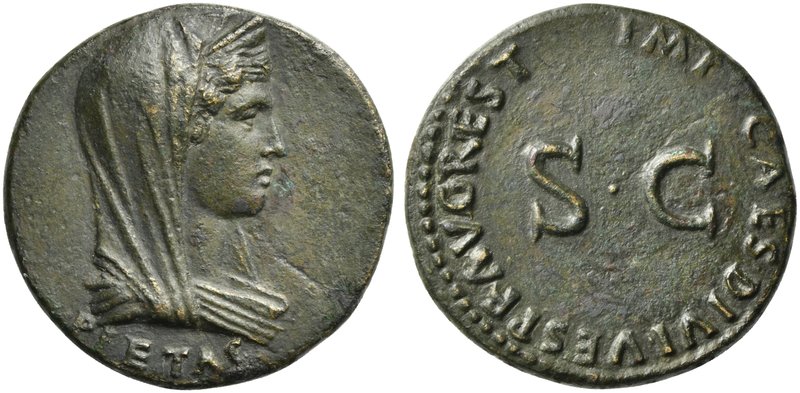 Livia, Dupondius struck under Vespasian, Rome, AD 80-81
AE (g 10,67; mm 26; h 6...