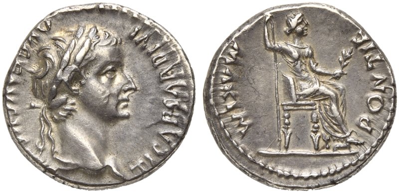 Tiberius (14-37), Denarius, Lugdunum, AD 14-37
AR (g 3,79; mm 17; h 12)
TI CAE...