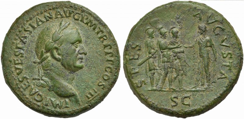 Vespasian (69-79), Sestertius, Rome, AD 71
AE (g 24,96; mm 33; h 6)
IMP CAES V...