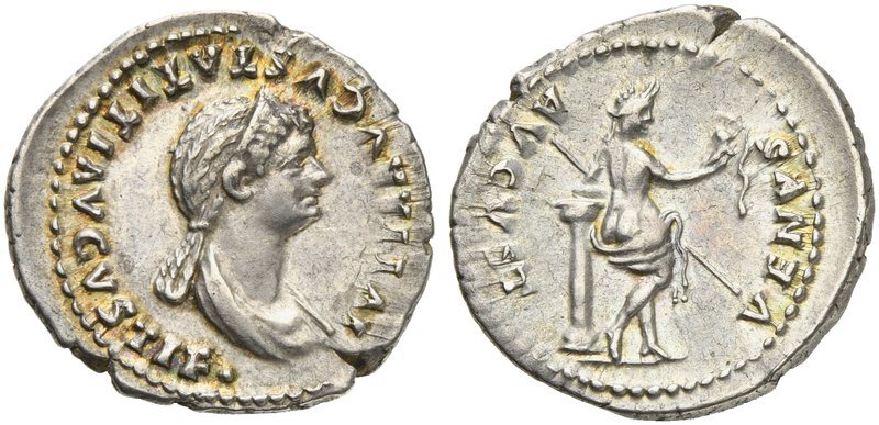 Juia Titi, Denarius struck under Titus, Rome, AD 80-81
AR (g 3,11; mm 21; h 6)...