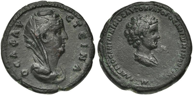 Diva Faustina Maior with M. Galerius Antoninus, Bronze, Probably Rome, for use i...