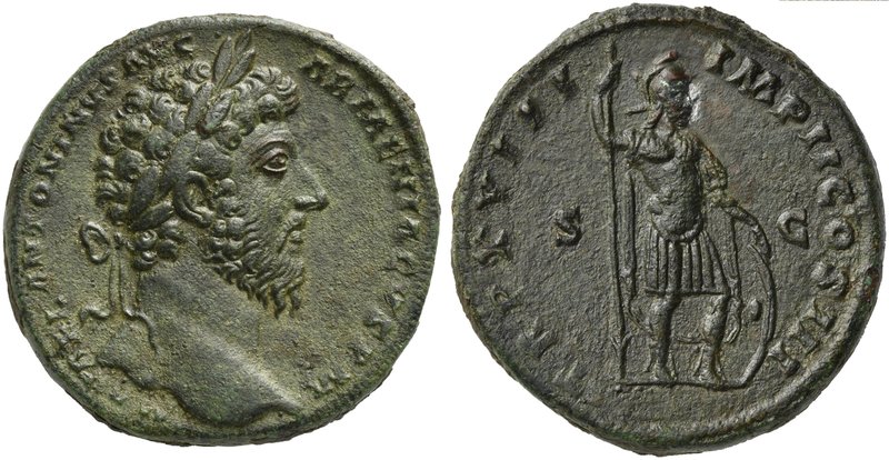 Marcus Aurelius (161-180), Sestertius, Rome, AD 163-164
AE (g 25,32; mm 32; h 1...