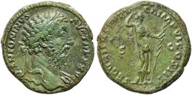 Marcus Aurelius (161-180), As, Rome, AD 173
AE (g 13,06; mm 25; h 6)
M ANTONINVS - AVG TR P XXVI, laureate bust r., drapery on l. shoulder, Rv. SECV...