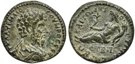 Lucius Verus (161-169), Bronze, Cilicia: Anazarbos, AD 163-164
AE (g 6,18; mm 21; h 6)
ΑΥΤ Κ Λ ΑΥΡΗΛΙΟΣ ΟΥΗΡΟΣ ΣΕΒ, draped and cuirassed bust r., Rv...