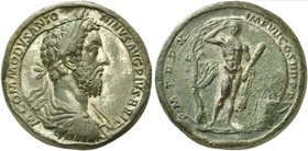 Commodus (177-192), Bimetallic Medallion, Rome, AD 185
AE (g 51,42; mm 39; h 12)
M COMMODVS ANTO – NINVS AVG PIVS BRIT, laureate, draped and cuirass...