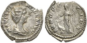 Manlia Scantilla, Denarius struck under Didius Julianus, Rome, March - June AD 193
AR (g 3,00; mm 18; h 11)
MANLIA SCA - NTILLA AVG, draped bust r.,...