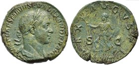 Severus Alexander (222-235), Sestertius, Rome, AD 222-231
AE (g 19,03; mm 30; h 12)
IMP CAES M AVR SEV ALEXANDER AVG, laureate, draped and cuirassed...