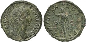Severus Alexander (222-235), Sestertius, Rome, AD 231
AE (g 22,64, mm 30; h 12)
IMP SEV ALE - XANDER AVG, laureate head r., drapery on l. shoulder, ...