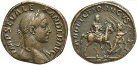 Severus Alexander (222-235), Sestertius, Rome, AD 231
AE (g 17,58; mm 28; h 12)
IMP SEV ALE - XANDER AVG, laureate bust r., drapery on l. shoulder, ...