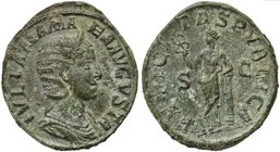 Julia Mamaea, Sestertius struck under Severus Alexander, Rome, AD 221-235 
AE (g 19,57; mm 29; h 12)
IVLIA MAMA - EA AVGVSTA, diademed and draped bu...