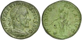 Maximinus I (235-238), As, Rome, AD 236-237
AE (g 10,02; mm 24; h 12)
IMP MAXIMINVS PIVS AVG, laureate, draped and cuirassed bust r., Rv. PROVIDENTI...