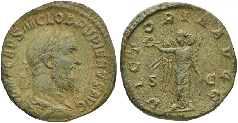 Pupienus (238), Sestertius, Rome, April - June AD 238
AE (g 22,45; mm 28; h 12)...