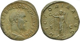 Pupienus (238), Sestertius, Rome, April - June AD 238
AE (g 22,45; mm 28; h 12)
IMP CAES M CLOD PVPIENVS AVG, laureate draped and cuirassed bust r.,...