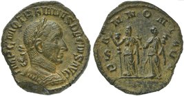 Trajan Decius (249-251), Sestertius, Rome, AD 249-251
AE (g 18,22; mm 30; h 12)
IMP C M Q TRAIANVS DECIVS AVG, laureate draped and cuirassed bust r....