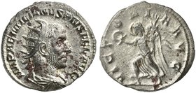 Aemilian (253), Antoninianus, Rome, July - September AD 253
AR (g 3,22; mm 20; h 12)
IMP AEMILIANVS PIVS FEL AVG, radiate, draped and cuirassed bust...